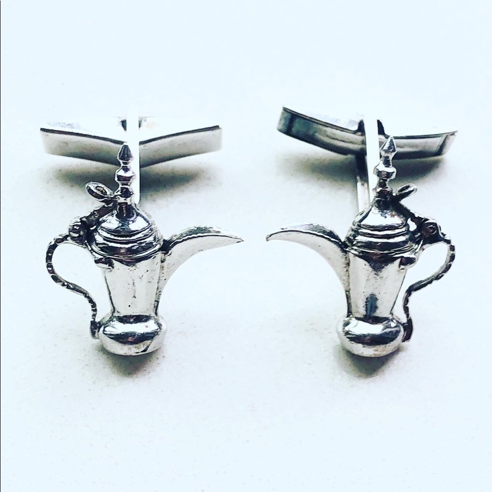 Vintage Sterling Coffee Pots Cuff Links